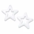 Pendentif étoile creuse en acrylique blanc pour porte-clés DIY et accessoires de sac - Grandes Perles en Étoile / Blanc