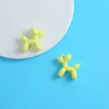Candy-colored acrylic balloon dog charms DIY keychain pendants for phone chains resin crafts. - Yellow