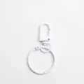White metal keychain clasp ring variant, durable painted hardware DIY craft accessory. - Snap Hook + 3cm Ring / White