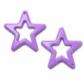 Pendentif étoile creuse en acrylique violet 45x43mm accessoire de bijou porte-clés DIY - Grandes Perles en Étoile / Violet