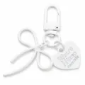 White bow knot alloy keychain cute bag charm pendant exquisite decorative accessories for women. - White