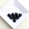 Schwarze 14mm lackierte Metall Glöckchen DIY Basteln Schmuck Zubehör Schlüsselanhänger Charm - Schwarz
