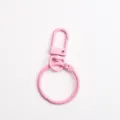 Pink metal keychain ring DIY craft hardware snap hook split ring binder loop accessory - Snap Hook + 3cm Ring / Pink