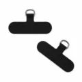Universeller schwarzer Handy-Lanyard-Patch mit Metall-D-Ring für sichere Befestigung. - Schwarz
