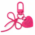 Roze legering strik sleutelhanger met hart bedel stijlvolle tassenhanger DIY accessoire leuk - Rozerood
