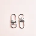Silver metal swivel snap hook lobster clasp for DIY crafts, keychains, and handmade accessories. - Gate Buckle / White K
