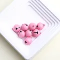 DIY bonbonfarbene lackierte 14mm Metall Glocken für Schmuck Accessoires Schlüsselanhänger - Rosa