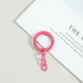 Rosa federring schlüsselanhänger mit viergliedriger kette metall diy schmuck zubehör - Federring mit vierteiliger Kette / Fuchsia