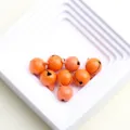 Orange 14mm jingle bells for DIY crafts, metal jewelry accessories and keychain pendants. - Orange