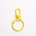 Yellow metal keychain lobster clasp ring DIY jewelry accessory, bright painted finish hardware. - Yellow