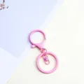 Rosa Legierung Karabinerhaken flacher Ring Schlüsselanhänger DIY Zubehör fein. - Rosa Karabinerverschluss Dreiteiliges Set
