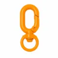 Oranger Schwenkbarer Karabinerhaken 8er Ring DIY Tasche Schlüsselanhänger Zubehör - Orange