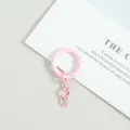 Rosa Metall Federring Schlüsselanhänger Mit Vier Gliederkette Für DIY Schmuck Zubehör - Federring mit vierteiliger Kette / Hellrosa