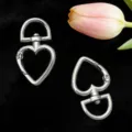 Zinc alloy heart shaped swivel snap hook D ring bag clasp DIY craft hardware parts - Heart Swivel Clasp / Silver
