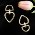 Gold heart shaped metal lobster clasp D-ring keychain DIY handmade doll accessories - Heart Swivel Clasp / Gold