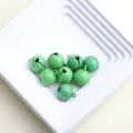 Green 14mm metal jingle bells candy color painted DIY craft charms pet pendant accessories - Green
