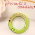 Green round spring snap hook metal clasp for bag phone strap DIY jewelry accessories 1pc - Fruit Green Letter Spring Buckle