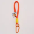 Color-block keychain lanyard, orange and yellow braided paracord with carabiner. - Orange