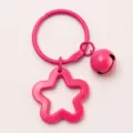 Roze ster sleutelhanger metaal bel ring schattige tas charme DIY accessoire hanger decoratie - Rozerood