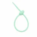 Light Green Silicone Cable Tie Cute Keychain Pendant DIY Bag Accessory Set 22cm - Mint Green - Tadpole Buckle