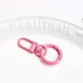 Rosa Metall Federring Schlüsselanhänger DIY Schnalle Zubehör, bunte Tasche Gurt Karabiner Haken. - Feder Schnalle + Tor Clip / Rosa