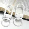 White metal U-shaped keychain hooks with swivel rings, durable DIY hardware accessories. - White Gate Buckle