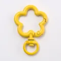 Yellow flower spring snap hook keychain, cute metal clasp for DIY jewelry and bag pendants. - Plum Blossom Spring Buckle / Yellow
