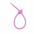 Colorful silicone cable tie 22cm DIY bag keychain data wire organizer strap accessory - Dark Purple - Tadpole Buckle