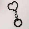 Schwarzer Metall Herz Schlüsselanhänger Karabiner DIY Taschen Deko Zubehör Clip Ring. - Schwarz