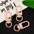 Rose gold metal lobster clasp keychain swivel snap hook DIY craft perler bead accessories. - Rose Gold