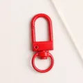 Roter Metall Karabinerhaken U Form Schlusselanhanger Zubehoer 33mm farbig lackiert Stueck - Rot