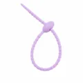 Light purple silicone cable tie tadpole shape DIY bag keychain and data cable accessory. - Light Purple - Tadpole Buckle