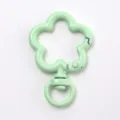 Light green flower spring clasp metal keychain DIY jewelry accessory bag hanging charm hook. - Plum Blossom Spring Buckle / Mint Green