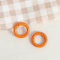 Orange round spring rings for keychain DIY handmade jewelry accessories metal clasps - Orange