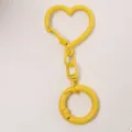 Bunter Herz Karabiner Schlüsselanhänger Metall Taschen Anhänger DIY Zubehör für Damen. - Gelb