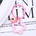 Pink star acrylic keychain pendant, cute dopamine accessory for bags and headphones. - Pink Solid Five-Pointed Star + 3cm Ring + 14mm Bell
