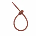 Brown silicone cable tie tadpole DIY bag keychain doll pendant data cable jewelry 22cm - Brown - Tadpole Buckle