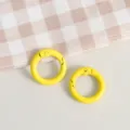 Yellow zinc alloy spring rings, colorful snap hooks for DIY craft keychains accessories. - Yellow
