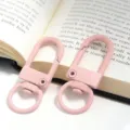 Pink metal U-shape keychain clasp, 33mm colored snap hook, DIY jewelry hardware accessory. - Light Pink Gate Buckle