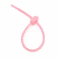 22cm pink silicone cable tie tadpole DIY bag keychain pendant data cable item - Pink - Tadpole Buckle