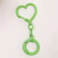 Grüner herzförmiger Federring Schlüsselanhänger Metall Tasche Anhänger DIY Zubehör Neu. - Grün