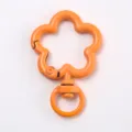 Orange flower shaped spring snap hook, swivel keychain clip for DIY craft jewelry accessories. - Plum Blossom Spring Buckle / Orange