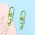 Green U-shaped swivel lobster clasp keychain DIY hardware accessory, cute metal connector. - Gate Buckle + Lobster Clasp / Fruit Green