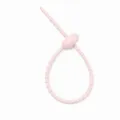 Pink silicone cable tie tadpole shaped DIY keychain pendant and multi-use cable organizer tool. - Light Pink - Tadpole Buckle