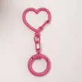 Rosa Herz Metall Schlüsselanhänger Karabiner DIY Taschenanhänger niedliches Accessoire Deko - Fuchsia