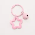 Roze ster sleutelhanger met bel, schattige metalen tasbedel voor DIY handwerk en accessoires. - Lichtroze