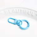 Blauer Metall Federring Schlüsselanhänger DIY Schmuck Zubehör Karabinerhaken Element - Blau