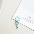 Porte-clés étoile peinte bleu clair mousqueton accessoire bricolage pendentif en peluche - Bleu clair