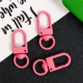 Pink Zinc Alloy Swivel Snap Hook Keychain DIY Bag Hardware Accessory 32mm Set Of Three - Light Rose Red