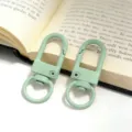 Light green metal U-shaped gate hook keychain, 33mm colorful spray DIY accessory. - Milky Green Gate Buckle